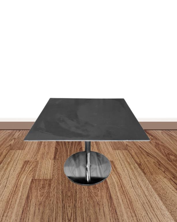 Steelcase 3x3 Black top table & chrome base