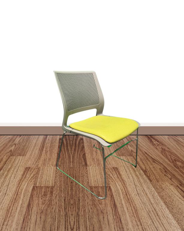 Sit On It Lumin Sled Stack Chair Grey & Green