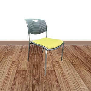 Back chair with a vibrant green cushioned seat, ideal for versatile seating solutions.