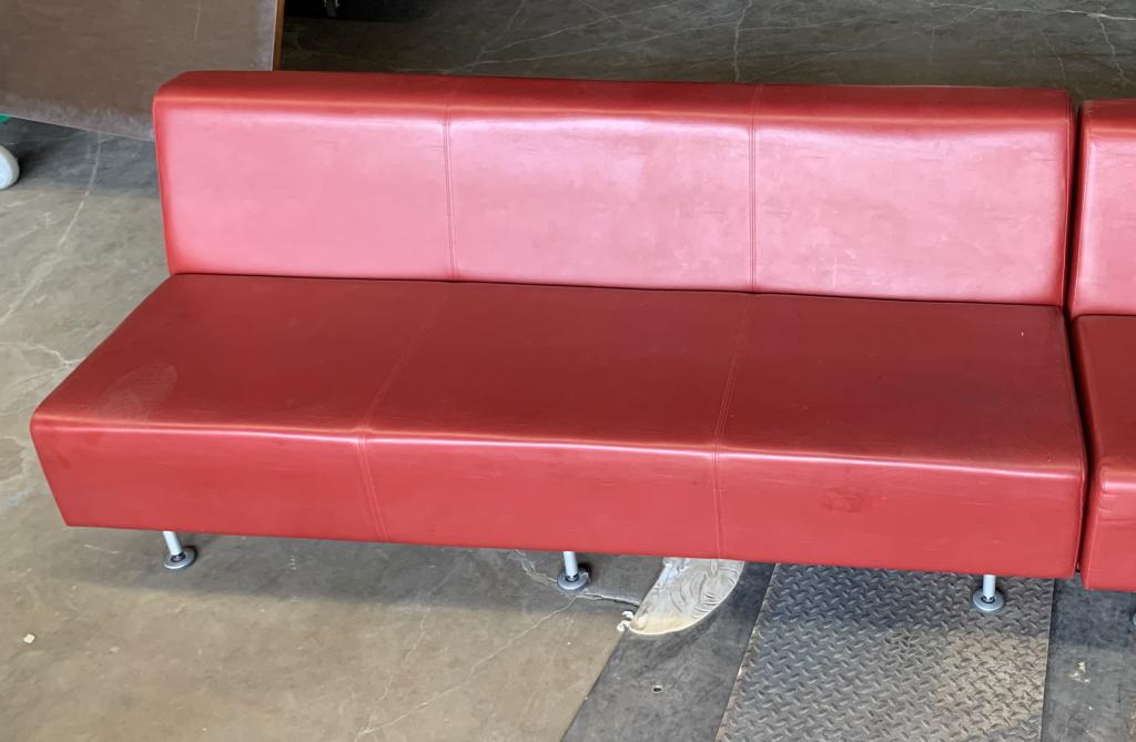 Steelcase Coalesse 72in Red Leather Couches