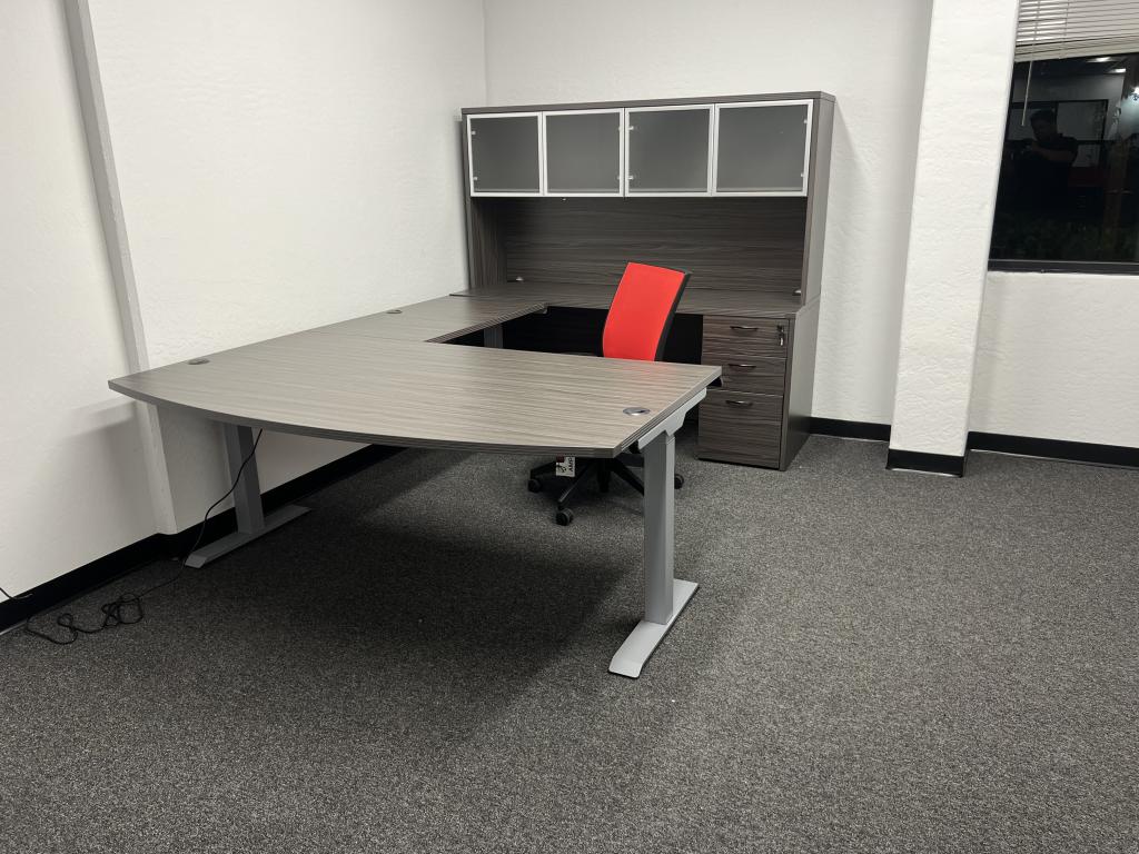 U shape Adjustable Executive Desk Set Up