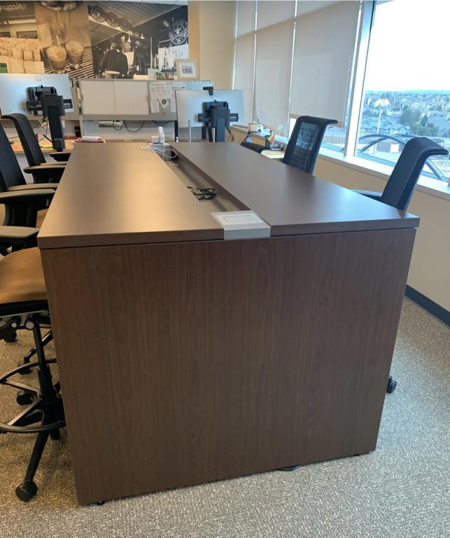 Steelcase 8x4 bar height island powered