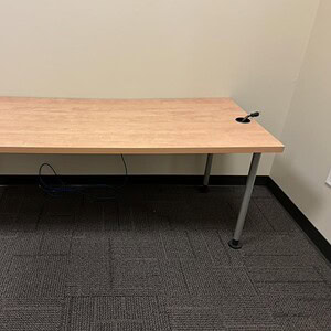 Executive desk with natural maple finish, 72x30 inches, ideal for office workspaces.