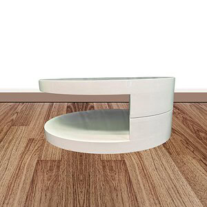 Space White Occasional Table, 31 inches wide and 13 inches tall, ideal for modern living spaces.
