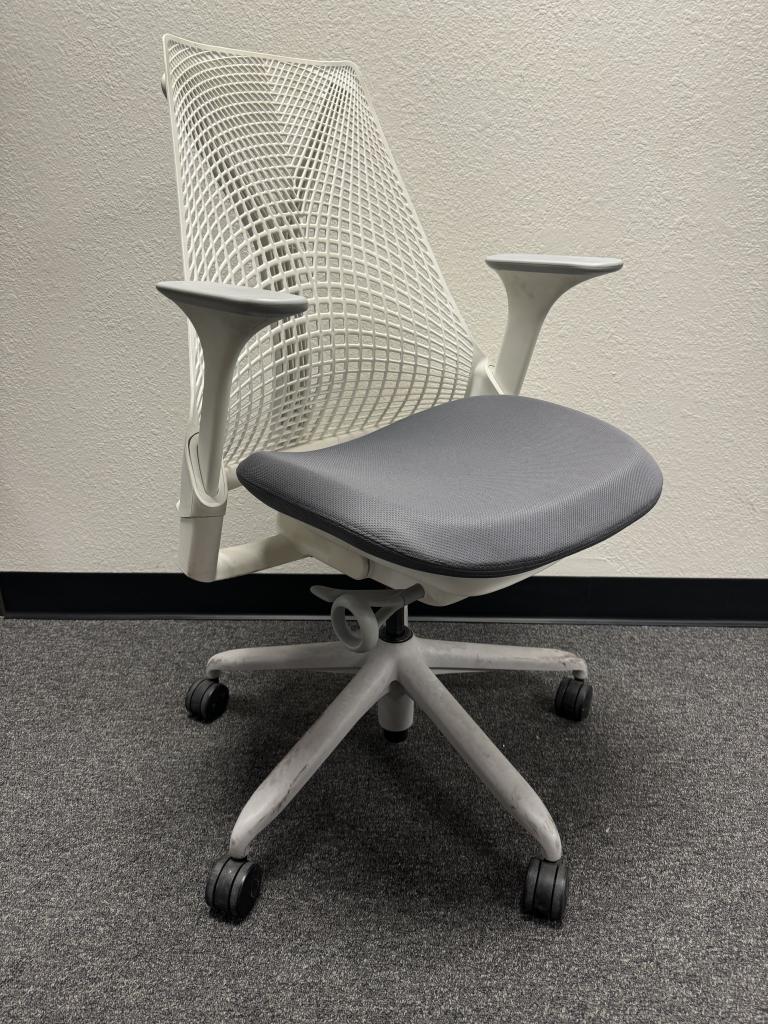 Herman Miller Sayl White Fixed Arms