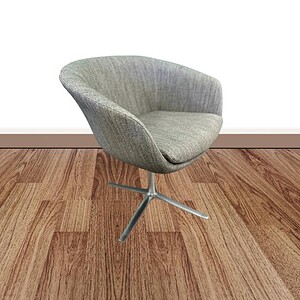 Modern Steelcase Bob lounge swivel chair with chrome base, ideal for office or home use.