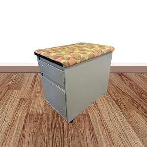 Mobile office pedestal with cushioned top for added comfort and storage efficiency. Perfect for mode.