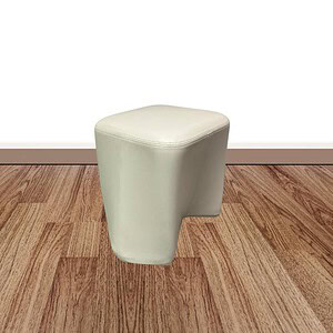 Elegant white designer ottoman by Tayco, perfect for modern living spaces.