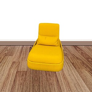 Yellow lounge chair for modern interior decor.