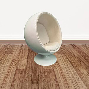 Shaped white chair with a sleek, modern design, perfect for contemporary home or office decor.