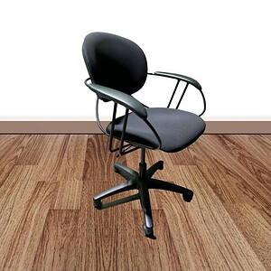 Black Steelcase Uno ergonomic office chair for comfortable workspace support.