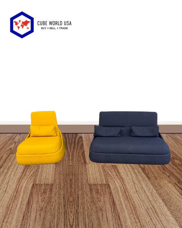 Steelcase Hosu Blue Sofa & Yellow Lounge