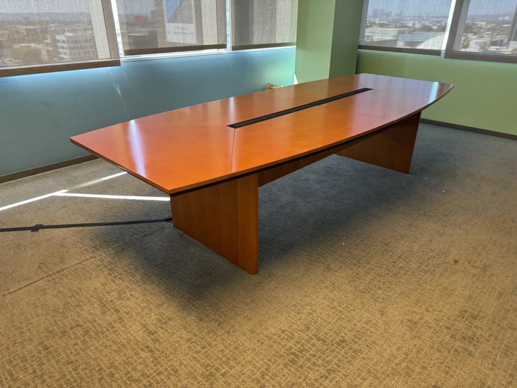 Veneer 10x4 foot Honey Conference table power