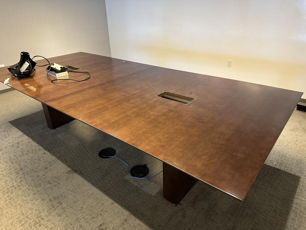 OFS Espresso 10x4.5 foot Table With Power