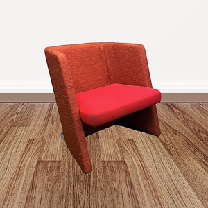Red Mid Back Lounge Chair for Office or Lounge Spaces.