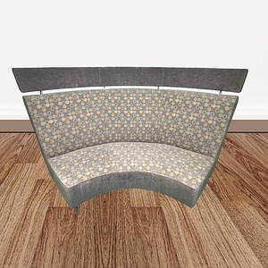 Modern grey high back banquet chair with patterned upholstery for elegant event seating.