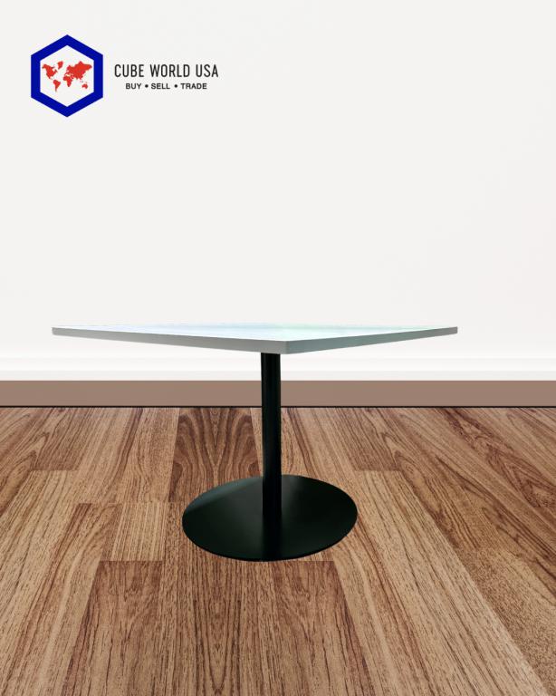 National 42x42in white top & black steel base