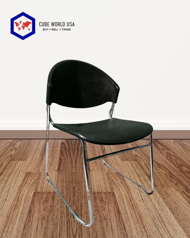 National Black Stack Chair With Steel Base