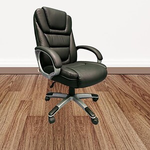 High Back Black Ergonomic Office Chair with Fixed Arms.