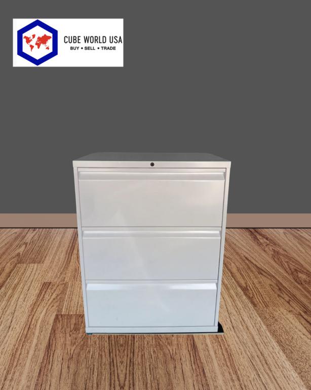 Knoll 3 drawer 36in wide white lateral file