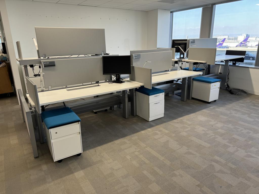 Steelcase Benching Height Adj 72x30in Loaded