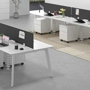 Sided 24" deep ENGAGE desk for collaborative workspaces. Modern office furniture designed for produc.