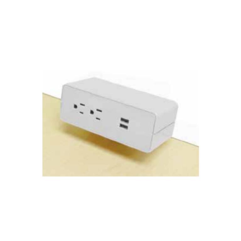 Power outlet with USB charging ports in white, ideal for modern home and office setups.