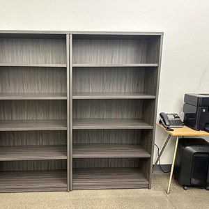 Slate Grey 3ftW Bookcase with 5 Shelves, 65 inches tall for versatile storage.