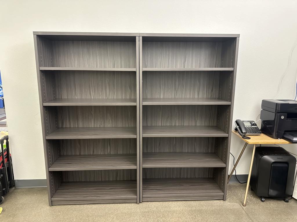 OFS Slate Grey 3ftW bookcase 5 shelf 65inT
