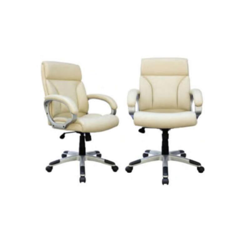 Elegant Ivory Mid Back Executive Office Chair for professional workspace. Comfortable, stylish, and.