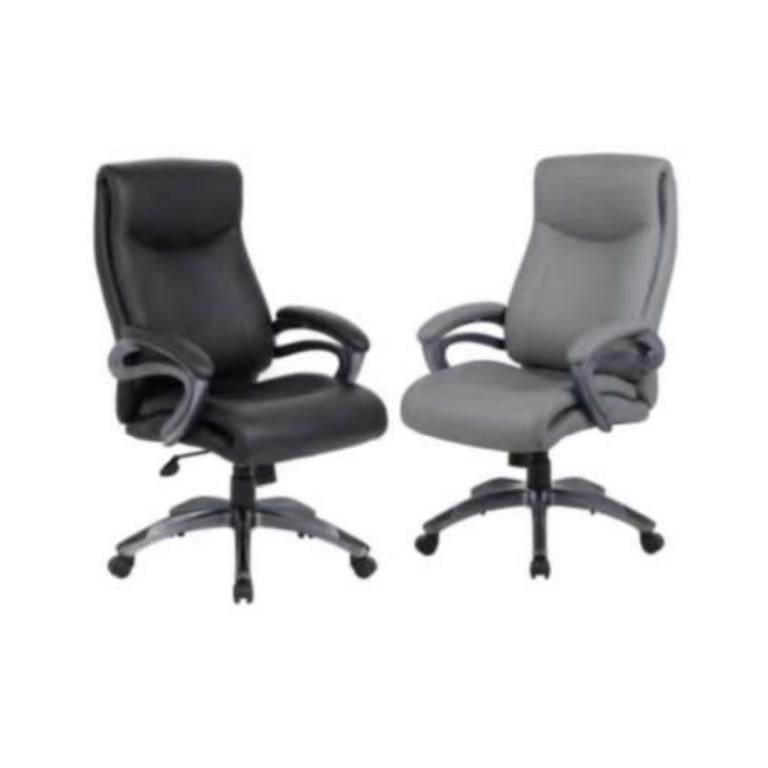 Modern BOSS executive office chair in gun metal finish, ergonomic design for comfort and style.