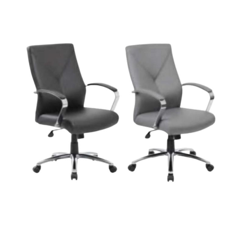 Office Chair with Chrome Arms for Executive Comfort.