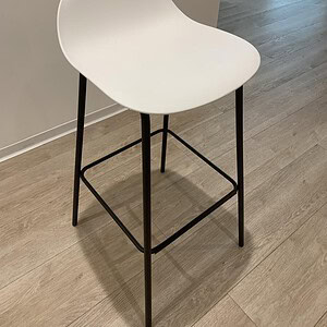 Allermuir White Bar Stool with sleek design, perfect for modern bar areas and kitchens.