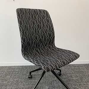 Modern black and white bucket chair with 4 legs, ideal for office or home use.