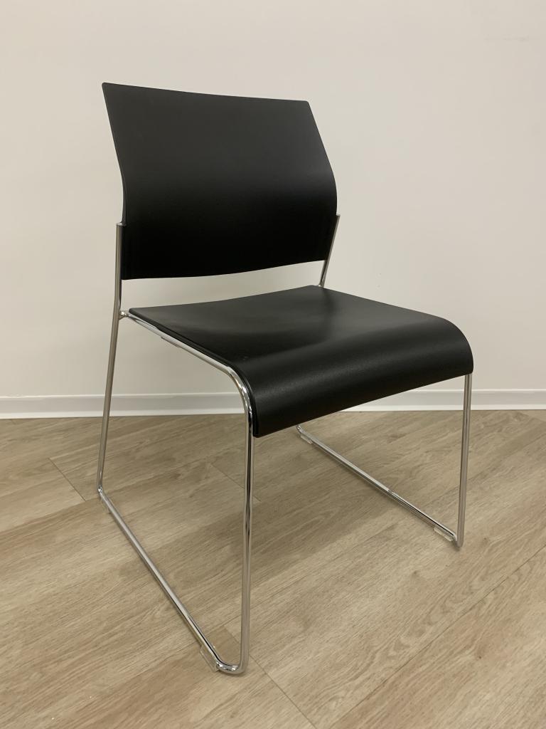 Allseating Black Stacking Sled chrome base