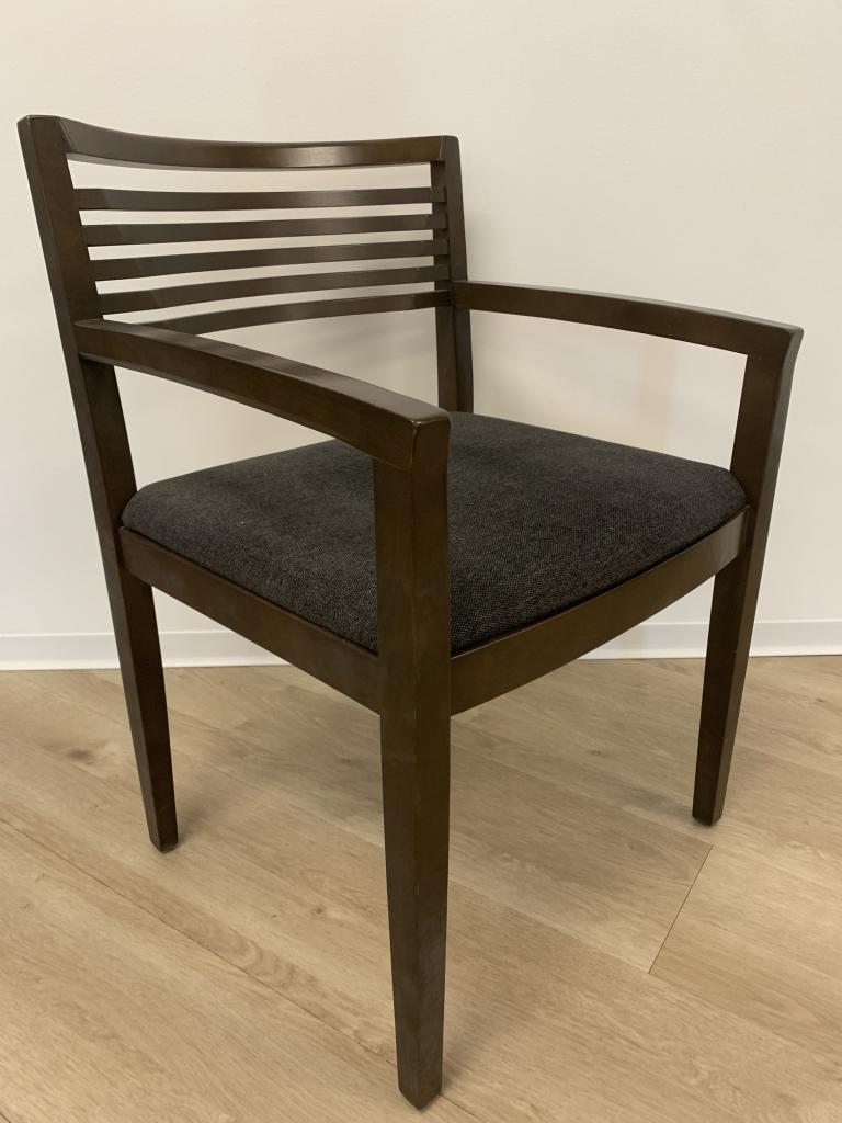 Knoll Studio veneer back with grey fabric