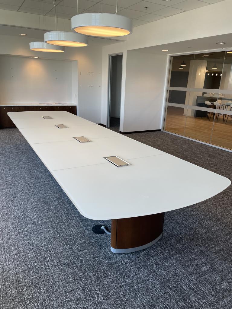 Knoll 18x5 Frosted Glass Conference Table