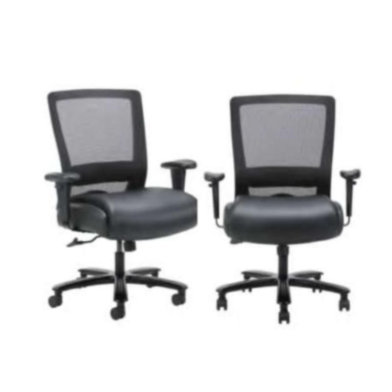 Ergonomic mesh office chairs with adjustable arms for comfort and support.