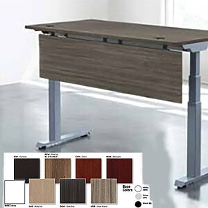 Adjustable desk in modern design with customizable finishes.