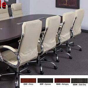OFS expandable powered conference table, 8-30 ft, with 4 color options, ideal for large meetings.