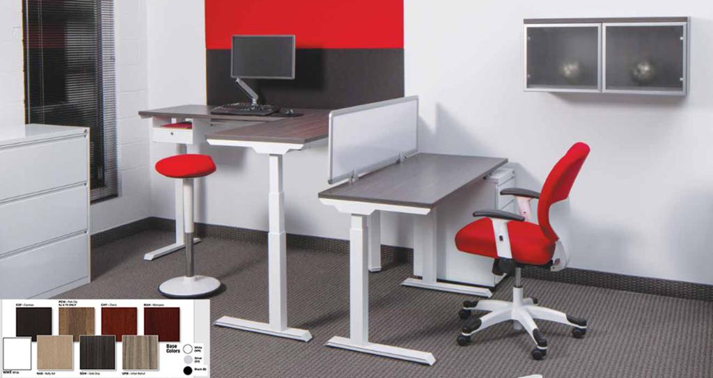 OFS L Shape Electric HAT Desk in 7 finishes