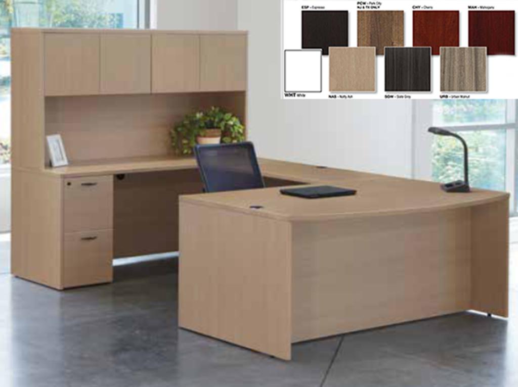 Traditional U Shape Executive Desk 7 finishes