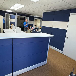 Ethospace panels 86in-38in tall with doors for office privacy and organization.
