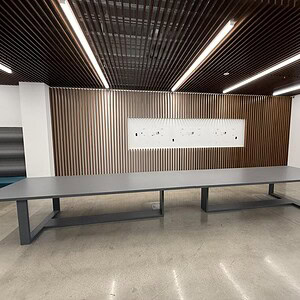 Modern conference table for corporate offices and meeting rooms.