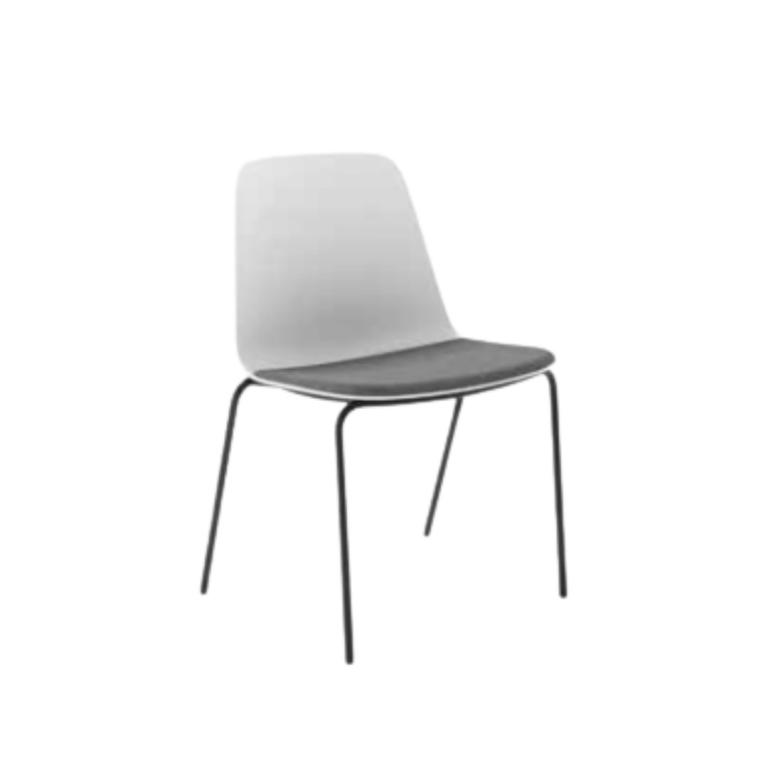 Upholstered seat with metal legs, modern design, perfect for contemporary interiors.
