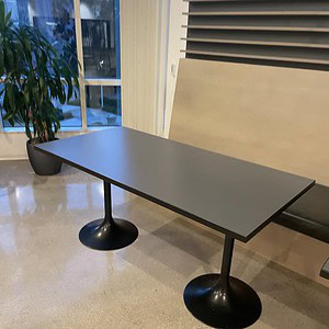 ERG 72x30in Grey Top & Black Base Table.
