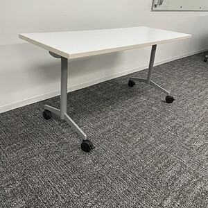 ERG 60x24in Nesting Tables White & Silver.