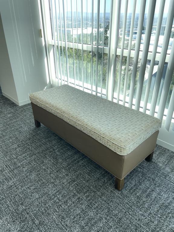 Knoll Beige Rectangular Plush Ottoman