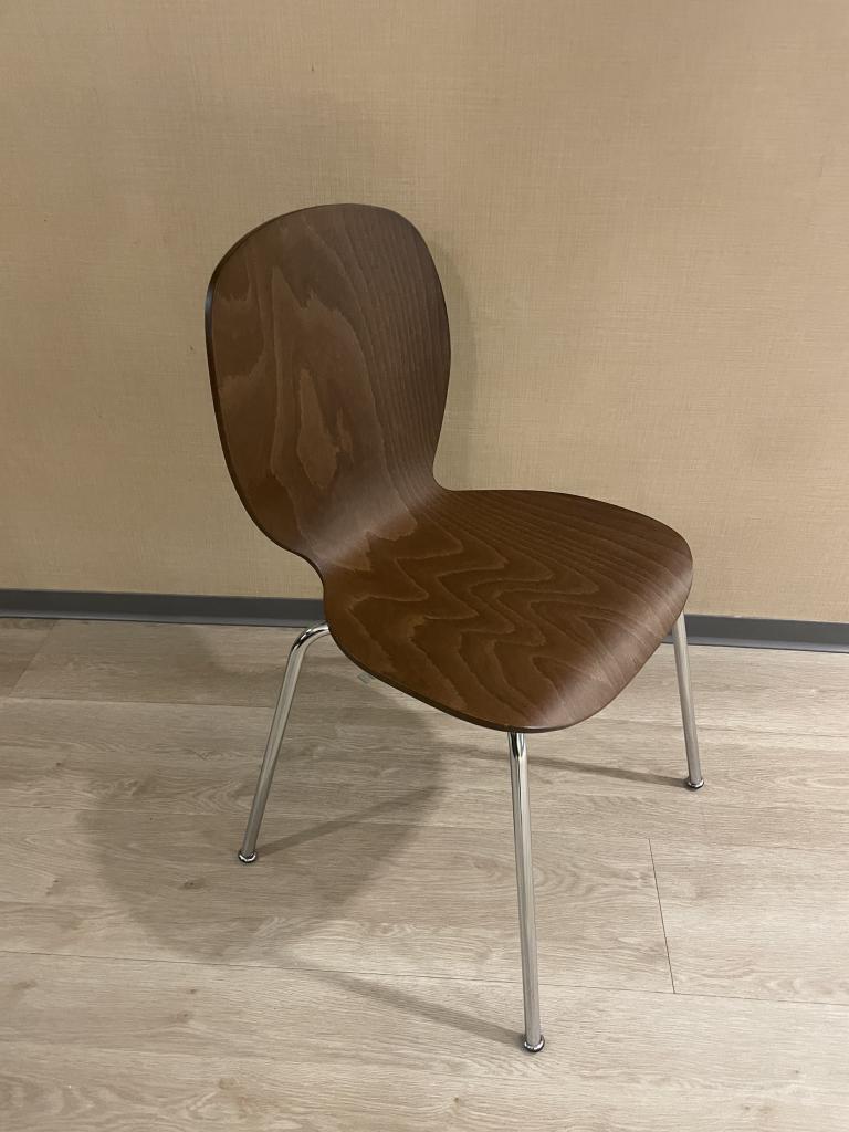 Knoll Veneer Espresso Classic Stack Chair