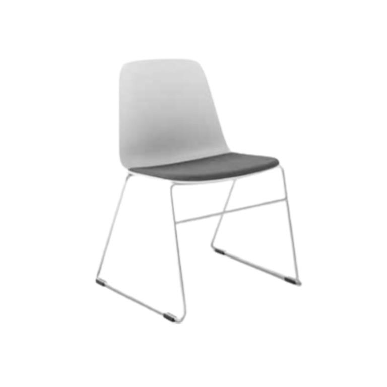 Bree Sled Upholstered Seat - Modern office or dining chair with cushioned seat.